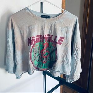 Missguided Nashville Tie-Dye cropped tee